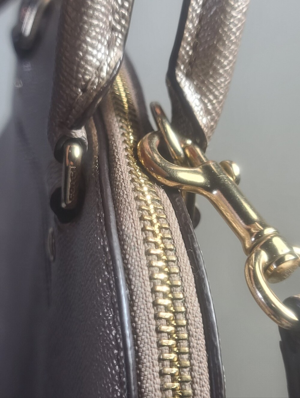 Coach Platinum Gold Sierra Satchel Metallic Leather Handbag Purse F22315 - Picture 9 of 16
